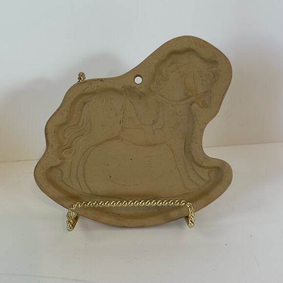 Vintage Cookie Mold Rocking Horse, Baking Stone, Brown Bag Cookie Art 1986 - Picture 4 of 11
